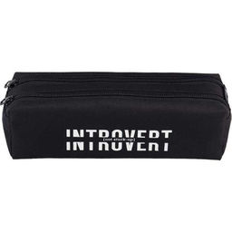 Пенал "Introvert" 21x6x6 см, плотный износостойкий полиэстер с водоотталкивающей пропиткой, 2 отделения на молнии, прямоугольный для 40 предметов, черный