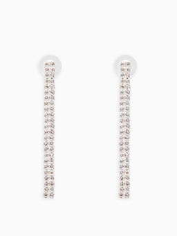 Гарнитур 2 предмета: кулон, серьги Элегантность жгут, цвет белый в серебре, 42 см