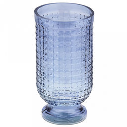 Ваза для цветов стеклянная "Маркуль-3" 1,25л, д11см, h21,5см, малая, текстурная, "Скандик", черничный (Россия)