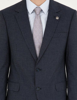 Lacivert Slim Fit Tak_m Elbise