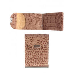 Зажим для купюр Croco-зк-300 (карм на мелочи, 2 кнопки) натуральная кожа бежевый кайман (79) 264945