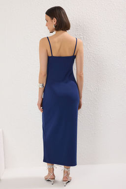 K?rm?z? Brode Detayl? Bodycone/Vucuda Oturan Midi Orme Elbise TWOSS25EL00356 - Trendyolmilla фото 11