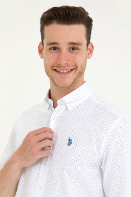 U. S. Polo Assn Мужская белая рубашка с принтом Saks - U.s. polo assn фото 9