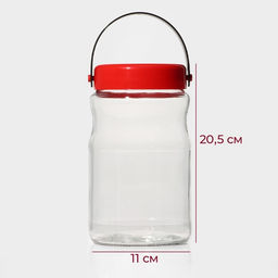 Банка для сыпучих продуктов Macro, 1.7 л, с пластиковой крышкой и ручкой, стекло