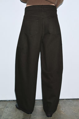 ZW COLLECTION BALLOON MID-WAIST JEANS - Zara фото 6