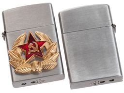Армейская зажигалка с кокардой СА (газовая Zippo)№550