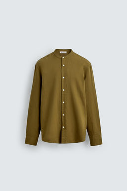 CAMISA RELAXED FIT LINO - ALGOD?N / Oliva - Zara фото 7