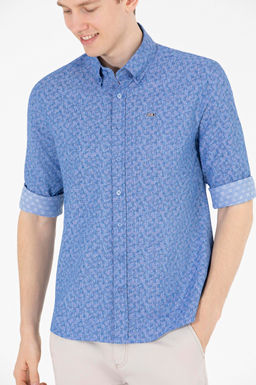 U. S. Polo Assn Мужская синяя рубашка с длинным рукавом - U.s. polo assn фото 6