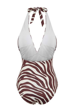 Zebra Desenli Derin V Yaka Kapl? Regular Mayo TBESS26MA00043 - Trendyolmilla фото 2