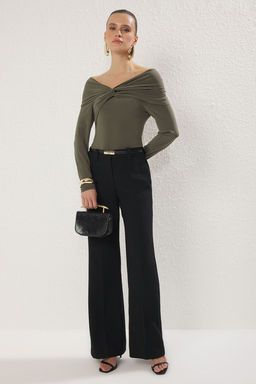 TRENDYOLMILLA Haki Asimetrik Yaka Orme Body TPRAW25BD00009  фото 3