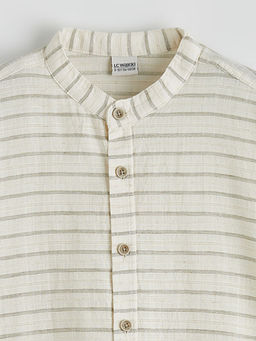 Erkek ?ocuk ?izgili Hakim Yaka K?sa Kollu G?mlek