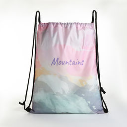 Мешок для обуви Горы день, 32*0,5*40 см, отд на шнурке, розовый