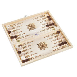 Набор 4в1 Шахматы гроссмейстерские + шашки деревянные + нарды + домино с доской (415х215мм)