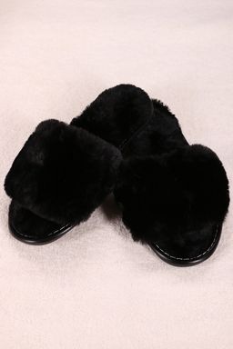 Тапочки меховые черные