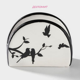 Салфетница Доляна Весенний вечер, 9,54,37 см, цвет белый  фото 2