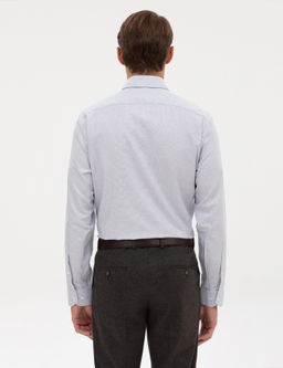 A__k Lacivert Slim Fit Uzun Kollu G_mlek
