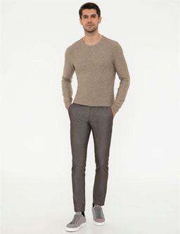 Camel Melanj Slim Fit Bisiklet Yaka Triko Kazak - Pierre cardin фото 5