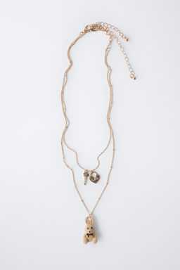 PACK OF TWO FLOCKED BUNNY AND PADLOCK NECKLACES - Zara фото 4