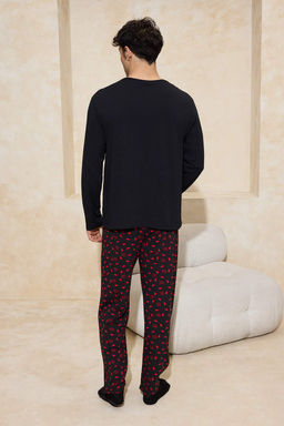 Mavi Uzun Kollu Pamuklu Ekose Desenli Ordek Bask?l? Pijama Tak?m? TMNAW26PT00044 - Trendyolmilla фото 7