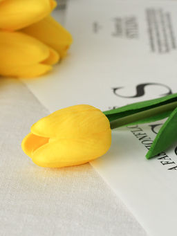 Цветок искусственный Тюльпан 30 см желтые / 1205 /уп 10/200/1200/ латэкс