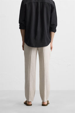 100% LINEN PLEATED TROUSERS - Zara фото 3