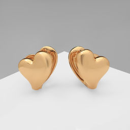 Серьги металл Аккорд сердечко, цвет золото