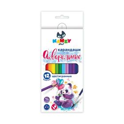 KANZY Весёлая панда WCP-4012 Набор акварельных карандашей заточенный 8 х 12 цв