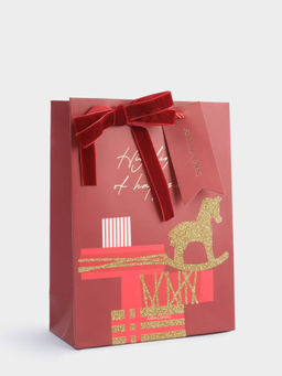 Пакет подарочный, 18х24 см, бумага, красный, Подарки, Bright horse