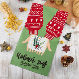 Полотенце Доляна Тепло Нового Года 35х60 см,100% хлопок 160 г/м2