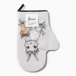 Варежка-прихватка Доляна Сладкой жизни 20х28 см, 35% хл, 65% пэ, ватин 250 г/м2  фото 9