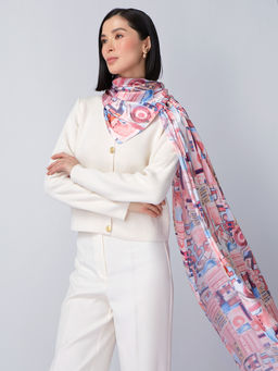 Большой, мягкий, тонкий и очень нежный двусторонний палантин с рисунком - Tantino фото 3