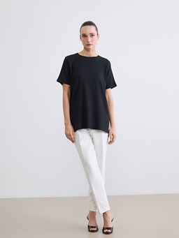 Bisiklet Yaka Fitilli Kad?n Ti??rt