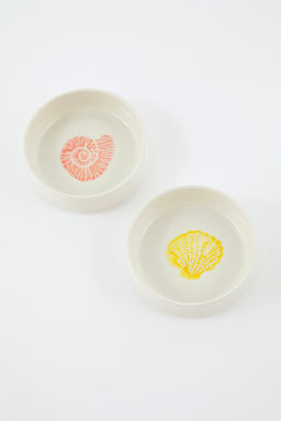 4lu Seramik Marine Bask?l? Kase Cerezlik/Sunumluk Tabak Seti TPHSS25TBK00028 - Trendyolmilla фото 2