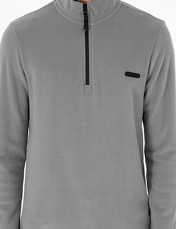 Gri Regular Fit Yar_m Fermuarl_ Polar Sweatshirt - Pierre cardin фото 6