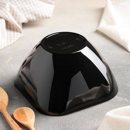 Цена за 2 шт. Салатник пластиковый BEROSSI «Рондо», 1 л, чёрный