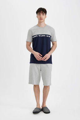 Regular Fit K?sa Kollu Sortlu Pijama Tak?m? - Defacto фото 3