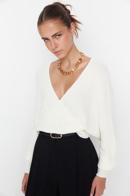 Bordo Kruvaze Triko Kazak TWOAW21KZ1277 - Trendyolmilla фото 17