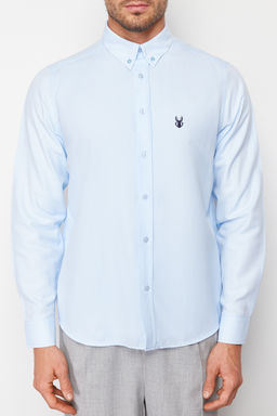 TRENDYOL MAN Lacivert Slim Fit Nak?sl? Kolay Utulenebilir Smart Gomlek TMNSS24GO00062 - Trendyolmilla фото 7
