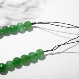 Бусины на нити шар №6 гранёный «Агат зелёный» (58 бусин)