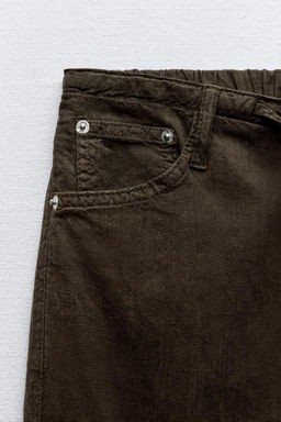 FLOWING DENIM-EFFECT TROUSERS - Zara фото 7