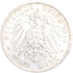 3 марки 1914 года Германия (Ангальт) 25 лет свадьбе Фридриха II и Марии Баденской