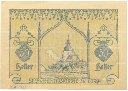Банкнота 50 геллеров 1920 года Австрия  коммуна Лорх (Нотгельд)