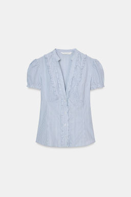 POPLIN SHIRT WITH RUFFLES - Zara фото 5
