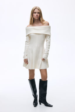Vestido off-the-shoulder en punto de canal? - H&m фото 5