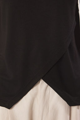 TRENDYOLMILLA Siyah S?f?r Kol Bisiklet Yaka Asimetrik Kruvaze Detayl? Orme Atlet TWOSS25AL00042 фото 4