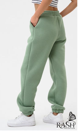 Джоггеры с начесом оливка Цвет:как на фото