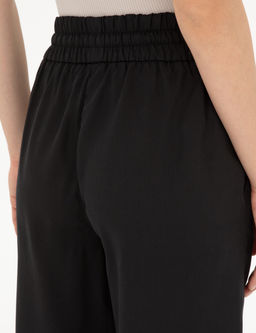 Siyah Y_ksek Bel Wideleg Pantolon
