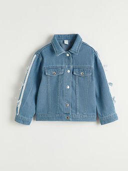 Fiyonk Detayl? K?z ?ocuk Jean Ceket