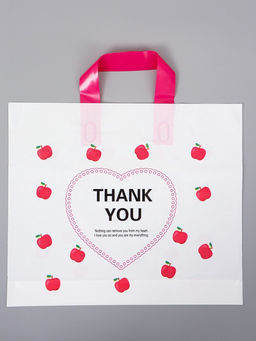 Цена за 50 шт. Пакет с петлевой ручкой "Сердце" 35 х 30 х 8, см, 60 мкм