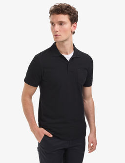 Siyah Regular Fit %100 Pamuk K_vr_lmaz Polo Yaka Basic Ti__rt